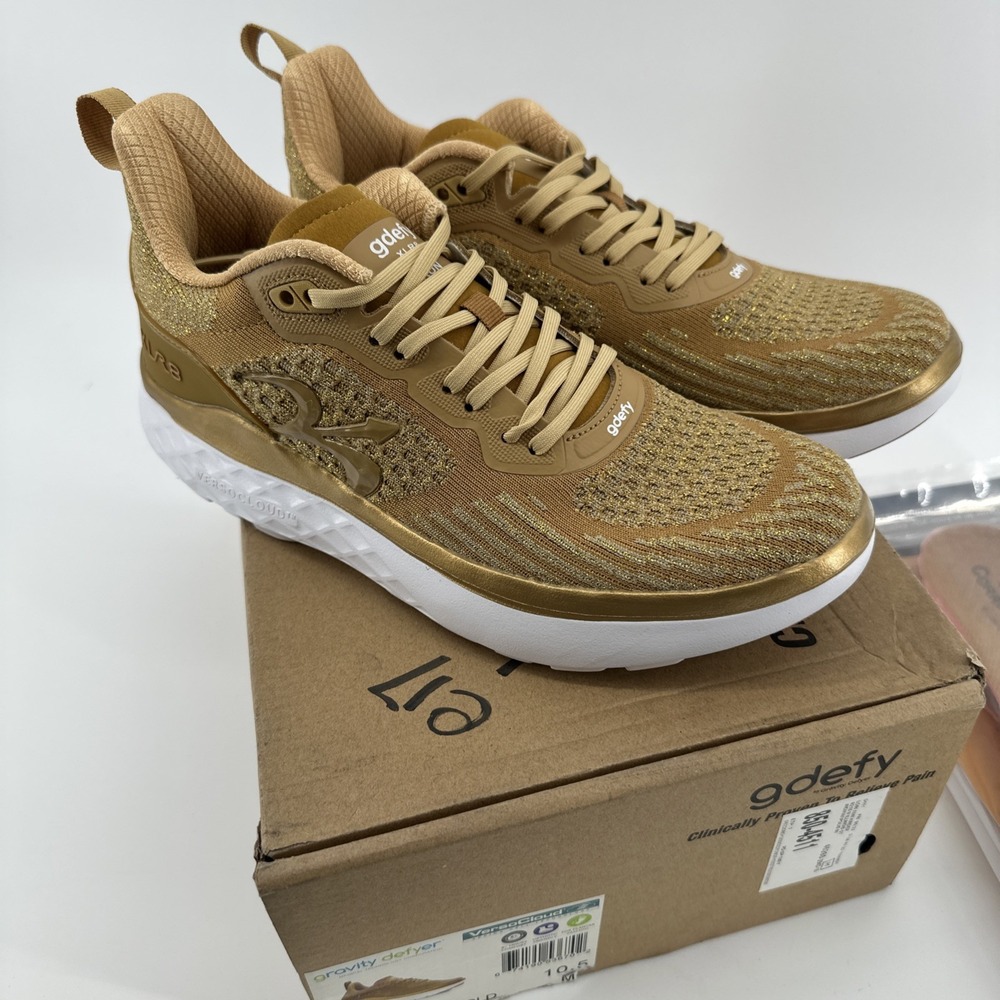 gdefy XLR8 RUN Women's 10.5‎ Gravity Defyer Running Shoes TB9034FGO Gold New